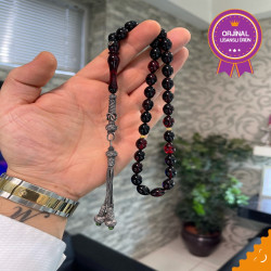 Özel Usta İşçilikli Trabzon Kazazlı Ateş Kehribar Tesbih Ak1477