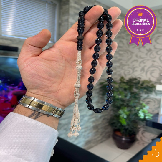 Özel Usta İşçilikli Trabzon Kazazlı Ateş Kehribar Tesbih Ak1479,Ateş Kehribar Tesbih