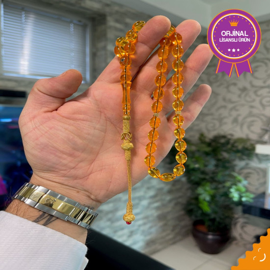 Özel Usta İşçilikli Trabzon Kazazlı Zar Kehribar Tesbih Zk267,Zar Kehribar Tesbih
