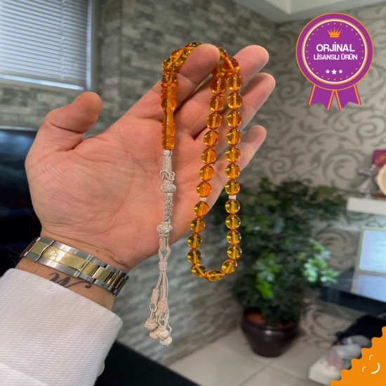 Özel Usta İşçilikli Trabzon Kazazlı Zar Kehribar Tesbih Zk269,Zar Kehribar Tesbih