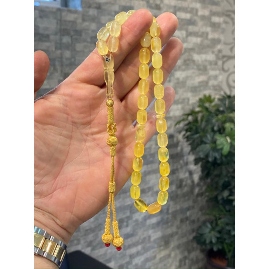 Özel Usta İşçilikli Trabzon Kazazlı Damla Kehribar Tesbih,Damla Kehribar Tesbih