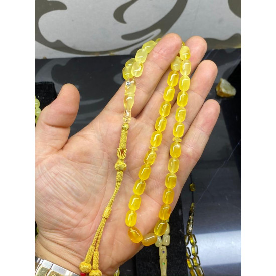 Özel Usta İşçilikli Trabzon Kazazlı Damla Kehribar Tesbih,Damla Kehribar Tesbih