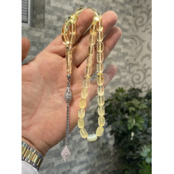 Özel Usta İşçilikli Özel Püskül Takımlı Damla Kehribar Tesbih Bna278