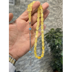 Özel Usta İşçilikli Özel Püskül Takımlı Damla Kehribar Tesbih Bna280