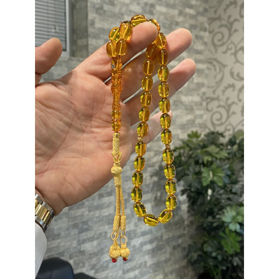 Özel Usta İşçilikli Trabzon Kazazlı Zar Kehribar Tesbih Zk181,Zar Kehribar Tesbih