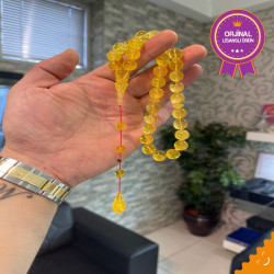 Özel Usta İşçilikli Sistemli Damla Kehribar Tesbih Bna340