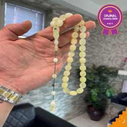 Özel Usta İşçilikli Sistemli Damla Kehribar Tesbih Bna343