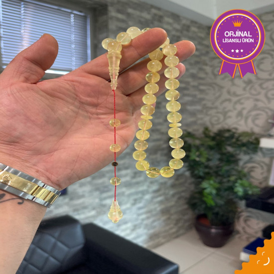 Özel Usta İşçilikli Sistemli Damla Kehribar Tesbih Bna345,Damla Kehribar Tesbih