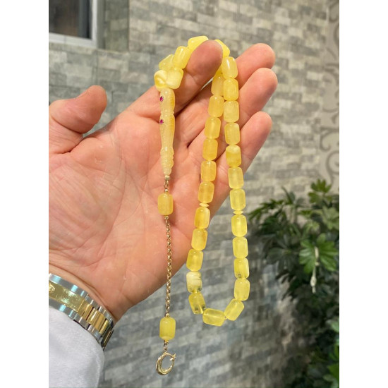 Özel Usta İşçilikli Özel Püskül Takımlı Damla Kehribar Tesbih,Damla Kehribar Tesbih