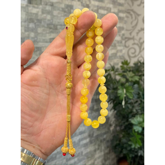 Özel Usta İşçilikli Trabzon Kazazlı Damla Kehribar Tesbih,Damla Kehribar Tesbih