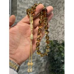 Özel Püskül Takımlı Damla Kehribar Tesbih Bna313