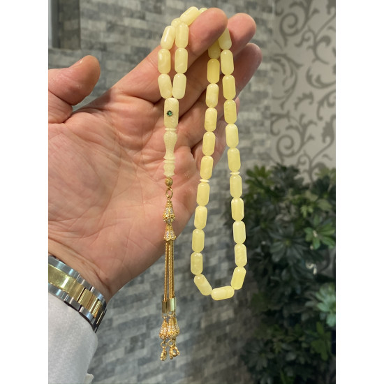 Özel Püskül Takımlı Damla Kehribar Tesbih Bna315,Damla Kehribar Tesbih