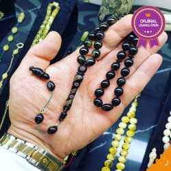 Özel Usta İşçilikli Altın Ve Yakut Kakmalı Turtle Shell Tesbih