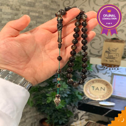 Özel Koleksiyonluk Oyma İmame Altın Kakma Zümrüt İşleme Turtle Shell Kaplumbağa Kabuğu Tesbih