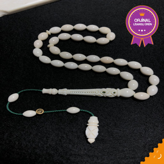 Özel Usta İşçilikli Sistemli Oyma Fil Dişi Tesbih,Hayvansal Tesbih Tesbih