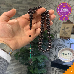 Özel Usta İşçilikli Koleksiyonluk Abanoz Ağacı Üzeri Gümüş Kakama Tesbih