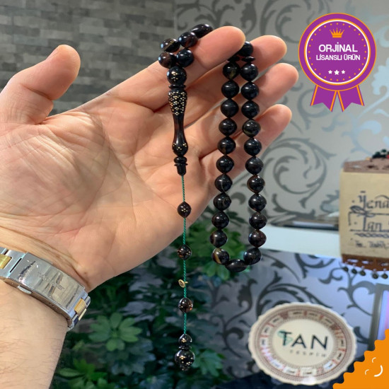 Özel Koleksiyonluk Yoğun Altın Kakma Turtle Shell Tesbih,Hayvansal Tesbih Tesbih