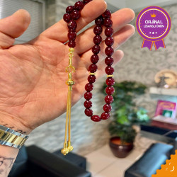 Özel Püskül Takımlı Ateş Kehribar Tesbih Ak1796