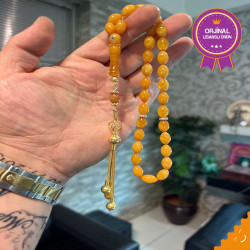 Özel Püskül Takımlı Ateş Kehribar Tesbih Ak1797