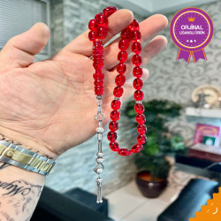 Özel Püskül Takımlı Ateş Kehribar Tesbih Ak1803